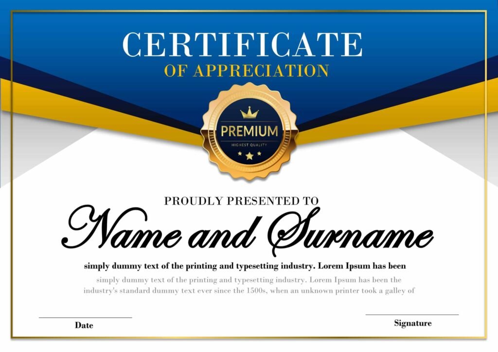 Certificate Of Appreciation Design Template In MS Word