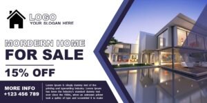 Real Estate Sale Banner Design Template In MS Word-min