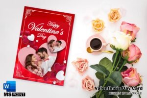 Valentine's Day Card Design Template in MS Word-min